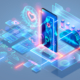 Das Bild stellt eine digitale Plattform dar, die den Übergang von e-Health (electronic health) zu p-Health (platform based health) darstellt