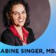 Das Banner enthält ein Porträt von Sabine Singer, die als Coach für Digitale Ethik arbeitet-